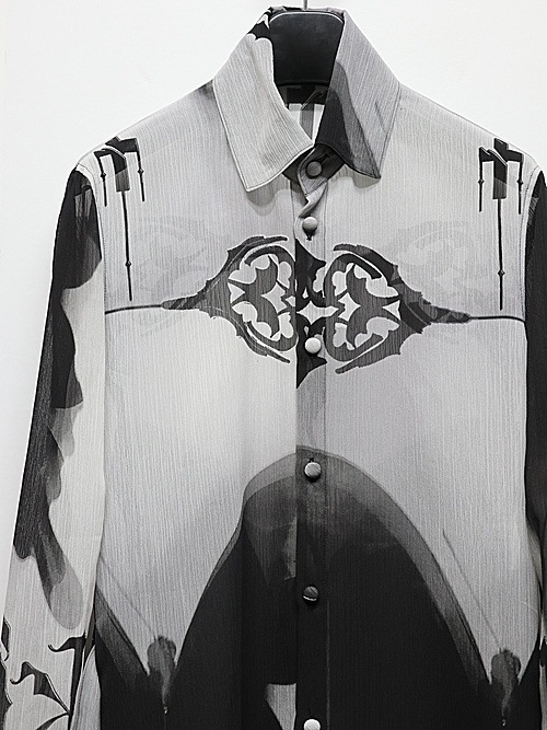 (ͽ���ʡ�6��7������ͽ��/kiryuyrik������奦����奦/Decorative YOURYU Flare Shirt/Black&Gray