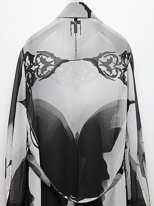 (ͽ���ʡ�6��7������ͽ��/kiryuyrik������奦����奦/Decorative YOURYU Flare Shirt/Black&Gray