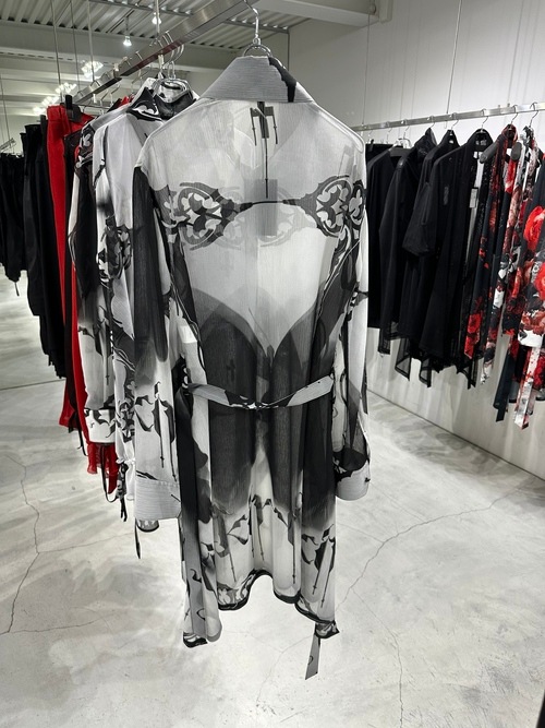 (ͽ���ʡ�6��7������ͽ��/kiryuyrik������奦����奦/Decorative YOURYU Flare Shirt/Black&Gray