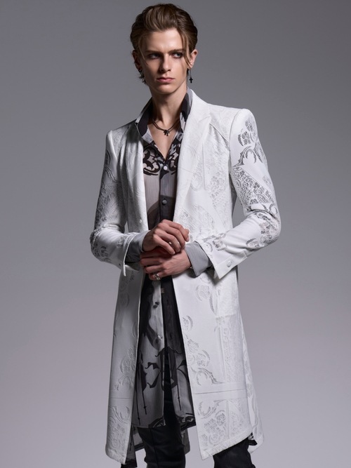 (ͽ���ʡ�6��7������ͽ��/kiryuyrik������奦����奦/Decorative YOURYU Flare Shirt/Black&Gray