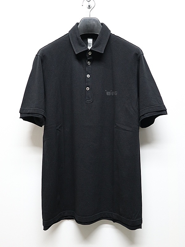 wjk�����֥른��������/muta ����ܥ졼����� cut-off polo S/S(printed)/deep black