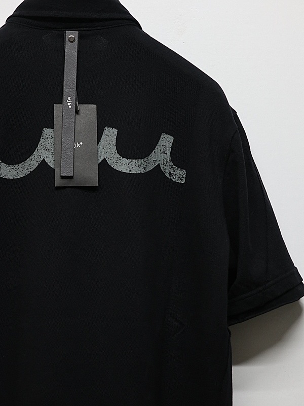 wjk�����֥른��������/muta ����ܥ졼����� cut-off polo S/S(printed)/deep black