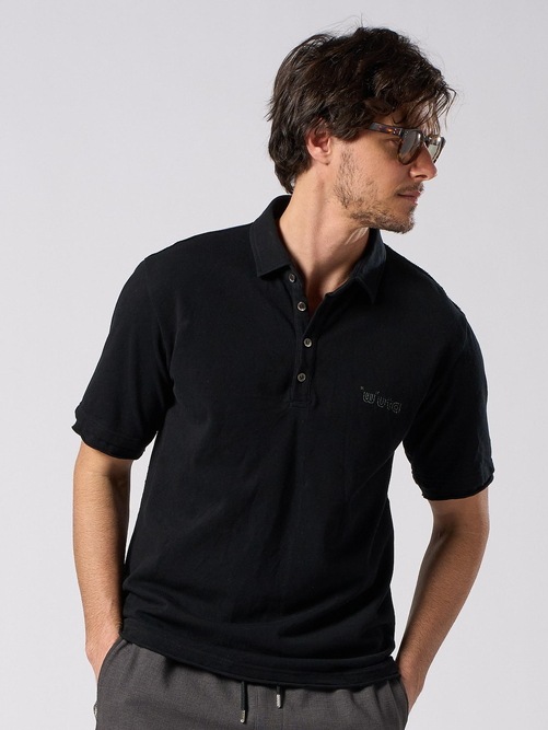 (ͽ���ʡ�5��6������ͽ��/wjk�����֥른��������/muta ����ܥ졼����� cut-off polo S/S(printed)/deep black