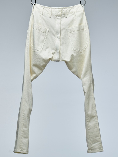 �㴰���THE ONENESS�������ͥ�/Organic Denim Darts Saruel Pants/White