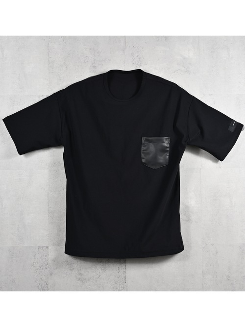 (ͽ���ʡ�4��5������ͽ��/39TH RESOUND CLOTHING���ꥵ����ɥ���������/leather pocket overnylon T/BLACK
