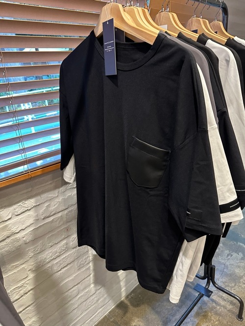 (ͽ���ʡ�4��5������ͽ��/39TH RESOUND CLOTHING���ꥵ����ɥ���������/leather pocket overnylon T/BLACK