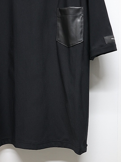 RESOUND CLOTHING���ꥵ����ɥ���������/leather pocket overnylon T/BLACK