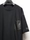 RESOUND CLOTHING���ꥵ����ɥ���������/leather pocket overnylon T/BLACK