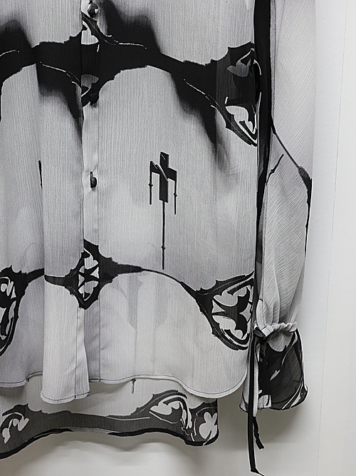 (ͽ���ʡ�6��7������ͽ��/kiryuyrik������奦����奦/Decorative YOURYU Gather Sleeve Shirt/Black&Gray