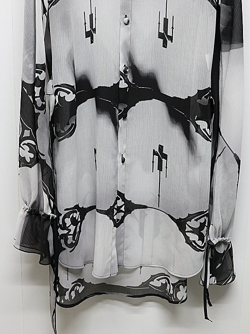 (ͽ���ʡ�6��7������ͽ��/kiryuyrik������奦����奦/Decorative YOURYU Gather Sleeve Shirt/Black&Gray