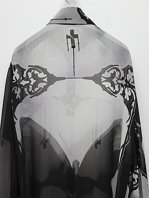 (ͽ���ʡ�6��7������ͽ��/kiryuyrik������奦����奦/Decorative YOURYU Gather Sleeve Shirt/Black&Gray