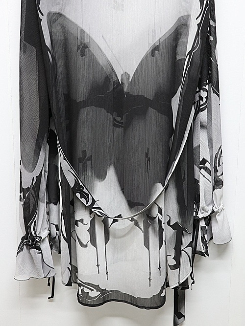 (ͽ���ʡ�6��7������ͽ��/kiryuyrik������奦����奦/Decorative YOURYU Gather Sleeve Shirt/Black&Gray