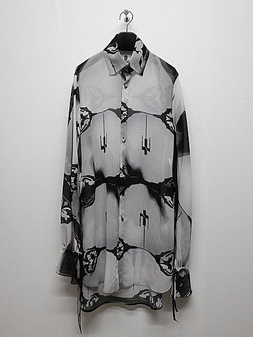 (ͽ���ʡ�6��7������ͽ��/kiryuyrik������奦����奦/Decorative YOURYU Gather Sleeve Shirt/Black&Gray