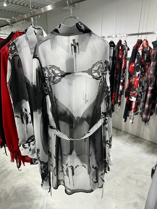 (ͽ���ʡ�6��7������ͽ��/kiryuyrik������奦����奦/Decorative YOURYU Gather Sleeve Shirt/Black&Gray