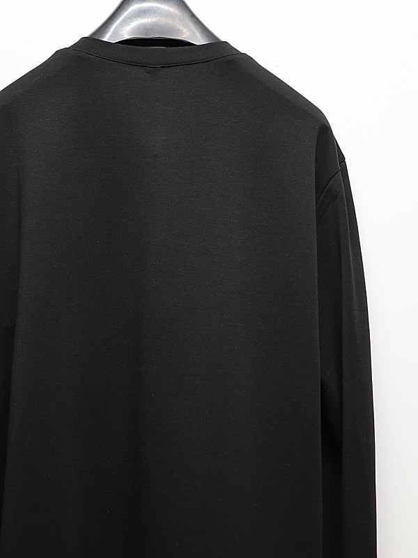 ATTACHMENT�������å�����/COTTON DOUBLE FACE SLIM FIT L/S TEE/BLACK