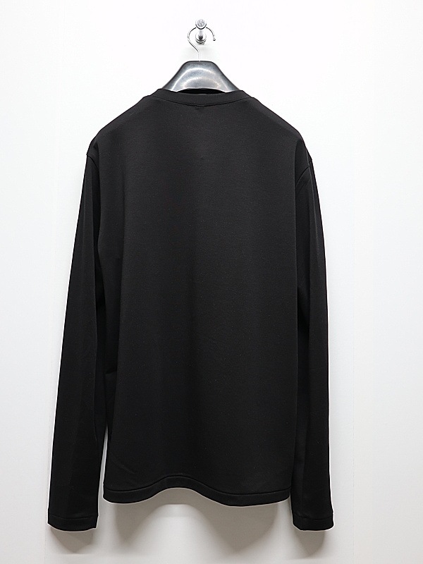 ATTACHMENT�������å�����/COTTON DOUBLE FACE SLIM FIT L/S TEE/BLACK