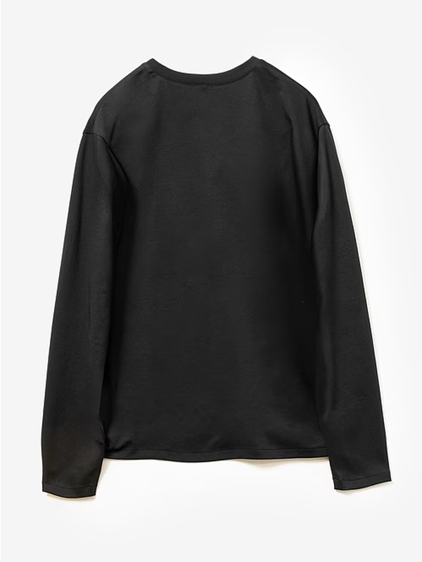 (ͽ���ʡ�7��8������ͽ��/ATTACHMENT�������å�����/COTTON DOUBLE FACE SLIM FIT L/S TEE/BLACK