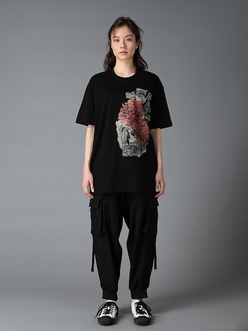 Ground Y�����饦��ɥ磻/20/ COTTON JERSEY RED DAHLIA/BLACK