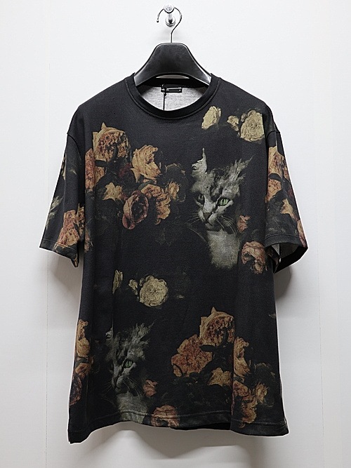 LAD MUSICIANå ߥ塼/30/2 T-CLOTH ROSE+CAT BIG T/BLACK BEIGE