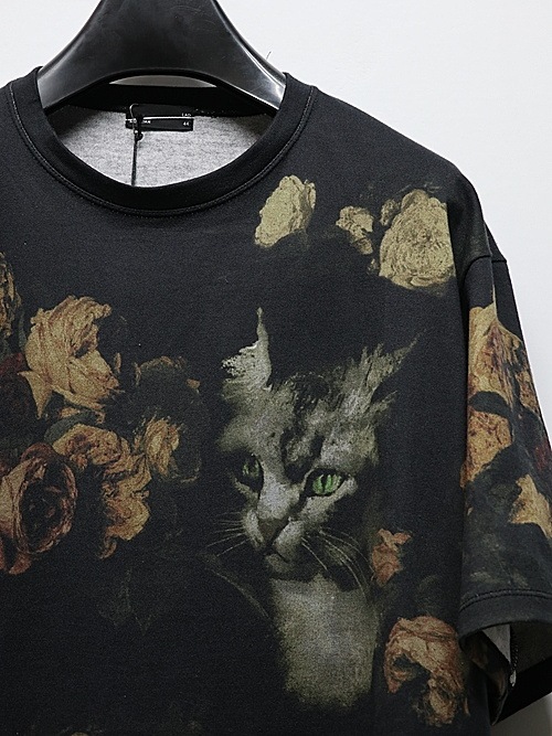 LAD MUSICIANå ߥ塼/30/2 T-CLOTH ROSE+CAT BIG T/BLACK BEIGE