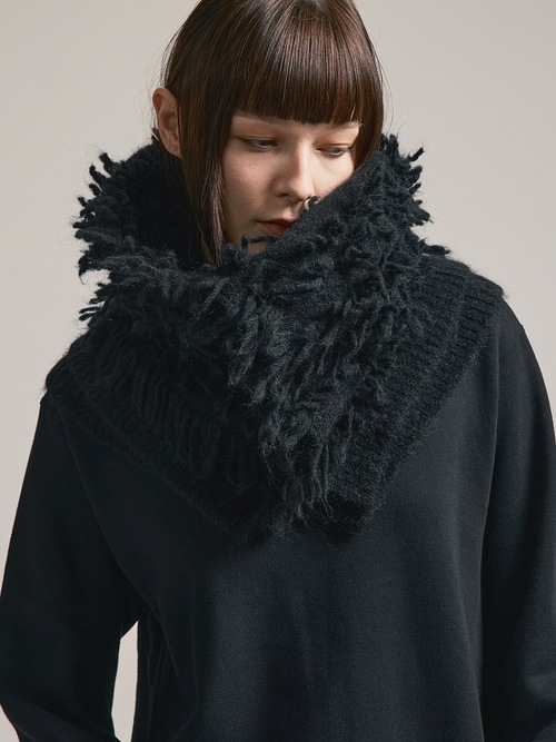 (ͽ)79ͽ/nude:masahiko maruyama ̡:ޥҥޥ/3GG Long Pile Knit SNOOD/Black