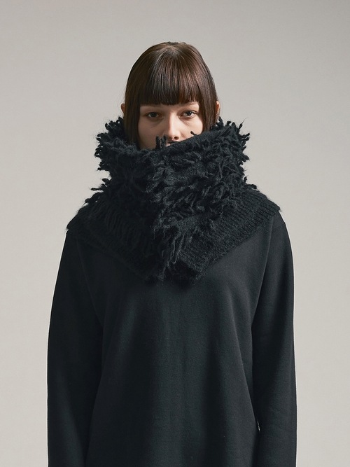 (ͽ)79ͽ/nude:masahiko maruyama ̡:ޥҥޥ/3GG Long Pile Knit SNOOD/Black
