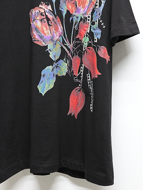�㴰���Ground Y�����饦��ɥ磻/20/ COTTON JERSEY ROSE AND TULIP/BLACK