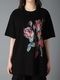 �㴰���Ground Y�����饦��ɥ磻/20/ COTTON JERSEY ROSE AND TULIP/BLACK