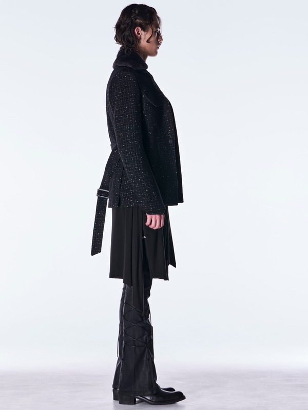 (ͽ���ʡ�11������12������ͽ��/kiryuyrik������奦����奦/Tweed Fur Safari Blouson/Black