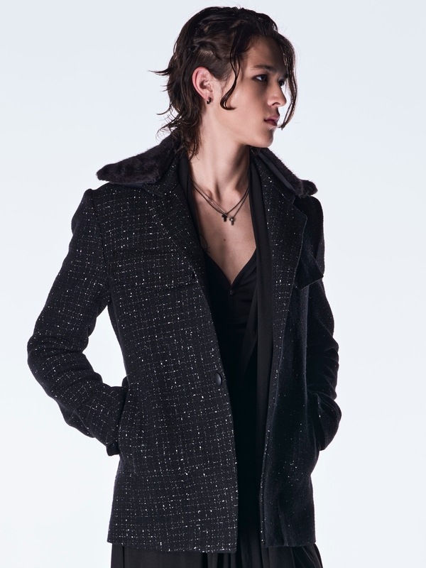 (ͽ���ʡ�11������12������ͽ��/kiryuyrik������奦����奦/Tweed Fur Safari Blouson/Black