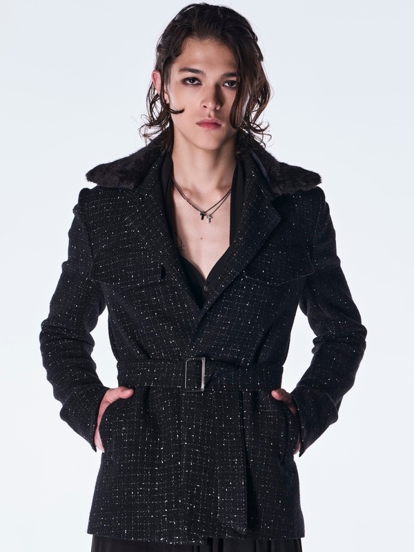 (ͽ���ʡ�11������12������ͽ��/kiryuyrik������奦����奦/Tweed Fur Safari Blouson/Black
