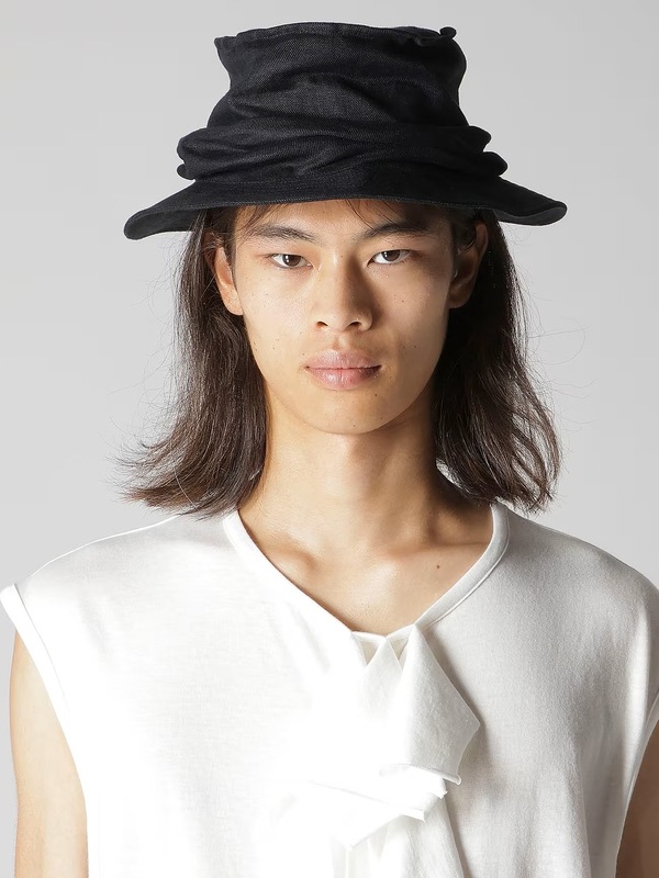 �㴰���Yohji Yamamoto���襦����ޥ��/40/1��ͥ�ĥ��롡�ɥ졼�ץϥå�/BLACK
