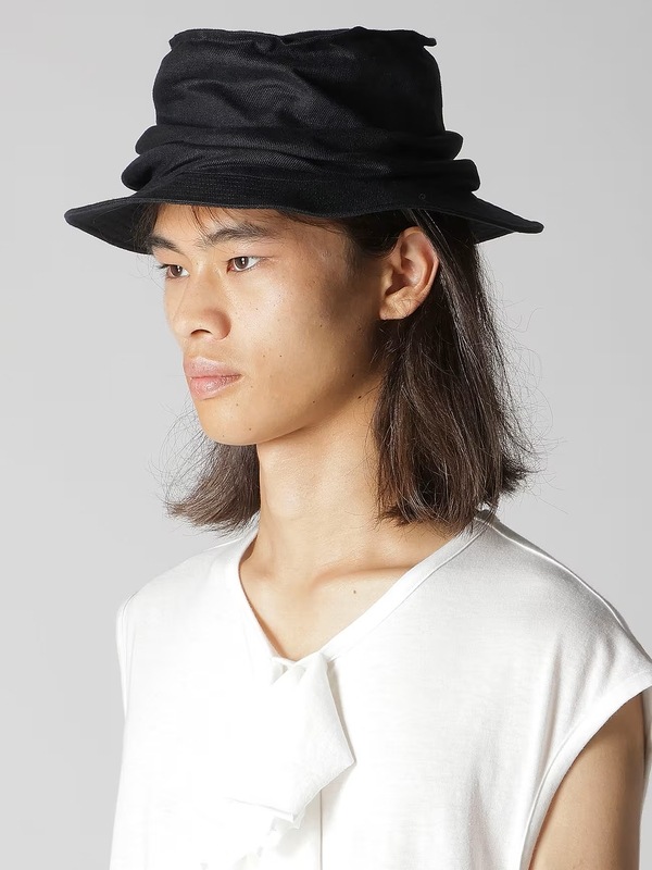 �㴰���Yohji Yamamoto���襦����ޥ��/40/1��ͥ�ĥ��롡�ɥ졼�ץϥå�/BLACK