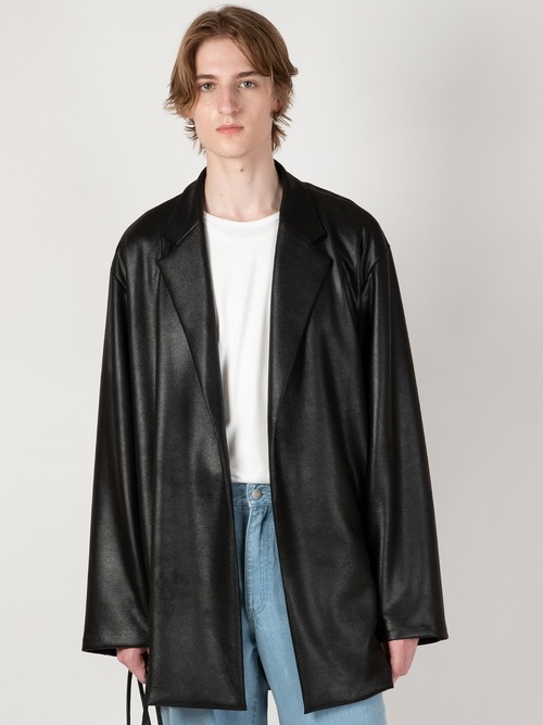 LAD MUSICIAN����å� �ߥ塼�������/STRETCH FAUX LEATHER JERSEY LJK/BLACK