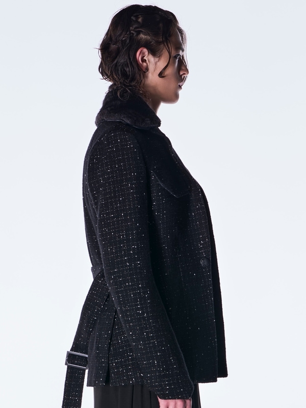 (ͽ���ʡ�11������12������ͽ��/kiryuyrik������奦����奦/Tweed Safari Blouson/Black
