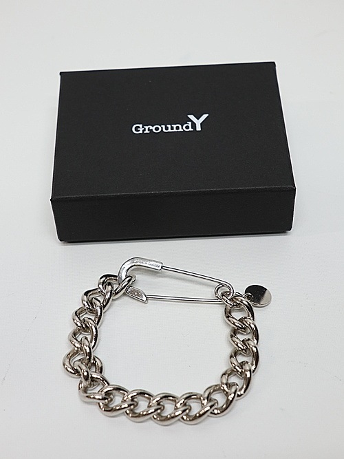 Ground Y饦ɥ磻/BRASS CHAIN BRACELET W/PIN/SILVER