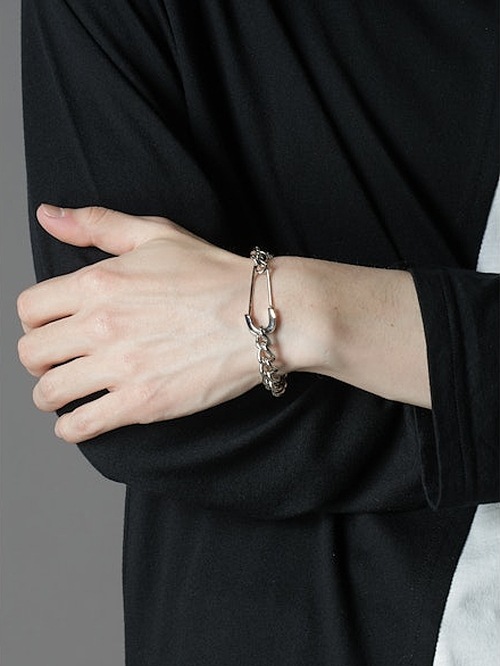 Ground Y饦ɥ磻/BRASS CHAIN BRACELET W/PIN/SILVER