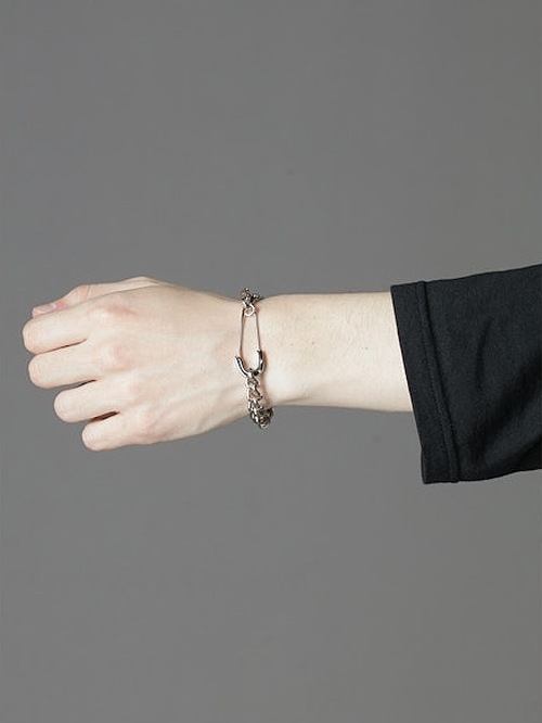 Ground Y饦ɥ磻/BRASS CHAIN BRACELET W/PIN/SILVER