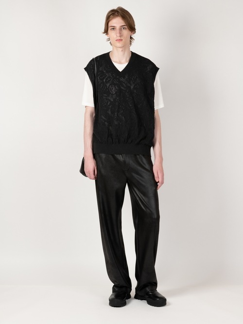 LAD MUSICIAN����å� �ߥ塼�������/STRETCH FAUX LEATHER/J SLIM PT/BLACK