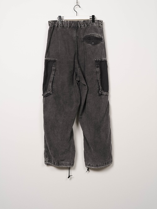 Maison MIHARA YASUHIRO���᥾�� �ߥϥ�䥹�ҥ�/SULFUR DYED BACK SATIN DAMAGED CARGO PT/BLACK