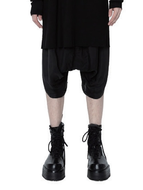 JULIUSꥦ/CUPRO TAFFETA TROUSERS2/BLACK