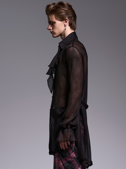 (ͽ���ʡ�6��7������ͽ��/kiryuyrik������奦����奦/KARAMI Gather Sleeve Shirt/Black