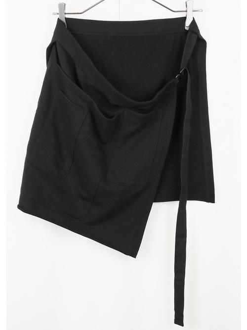 �㴰���nude:masahiko maruyama ���̡���:�ޥ��ҥ��ޥ���/40 Combed Cotton Mini Fleecy Knit WAIST APRON/Black