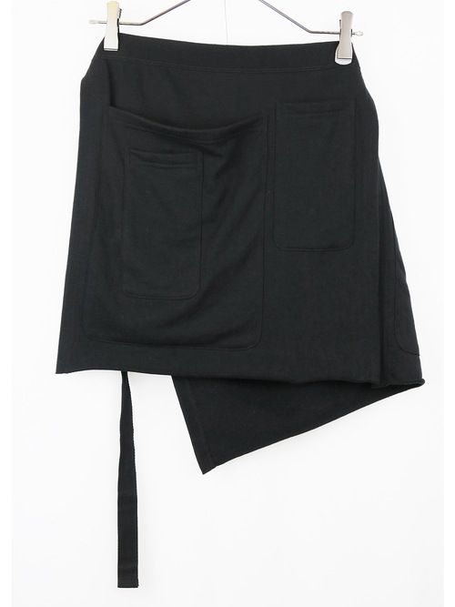 �㴰���nude:masahiko maruyama ���̡���:�ޥ��ҥ��ޥ���/40 Combed Cotton Mini Fleecy Knit WAIST APRON/Black