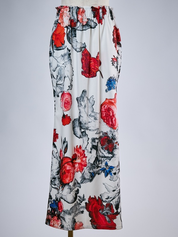 (ͽ���ʡ�4��5������ͽ��/THE ONENESS�������ͥ�/THEONENESS-FLORA Shirring Skirt/White