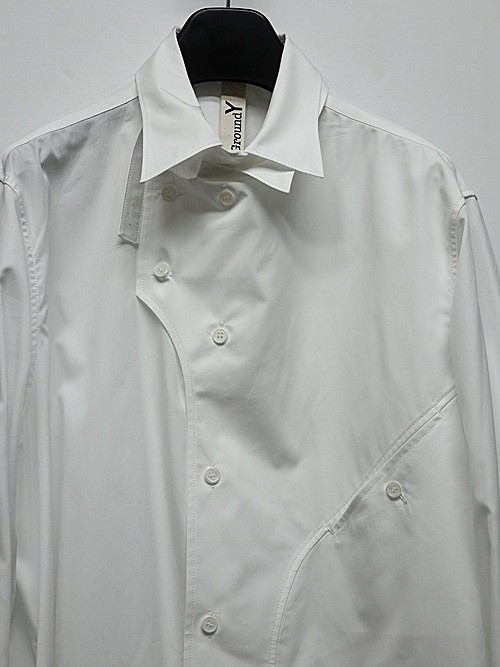 Ground Y�����饦��ɥ磻/100/2 COTTON BROAD FRONT EDGE CURVED SHIRT/WHITE