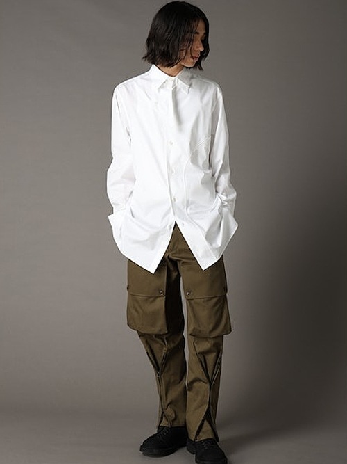 Ground Y�����饦��ɥ磻/100/2 COTTON BROAD FRONT EDGE CURVED SHIRT/WHITE