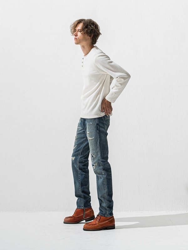 (ͽ���ʡ�12��1������ͽ��/42TH RESOUND CLOTHING���ꥵ����ɥ���������/regular taperd Scott jeans/IND USED