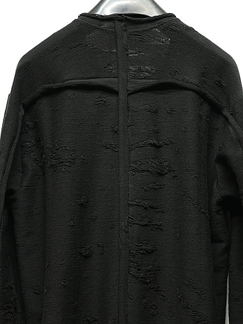SALE30%OFF/nude:masahiko maruyama ̡:ޥҥޥ/Cotton Damege Jaquard jersey LONG SLEEVE T SHIRT/Black