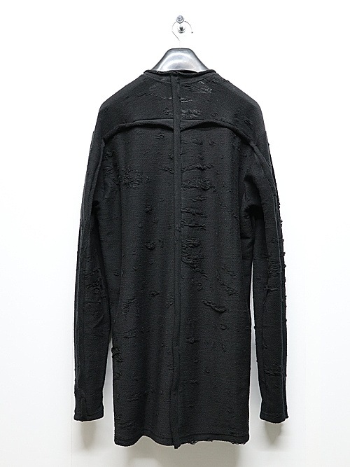 SALE30%OFF/nude:masahiko maruyama ̡:ޥҥޥ/Cotton Damege Jaquard jersey LONG SLEEVE T SHIRT/Black